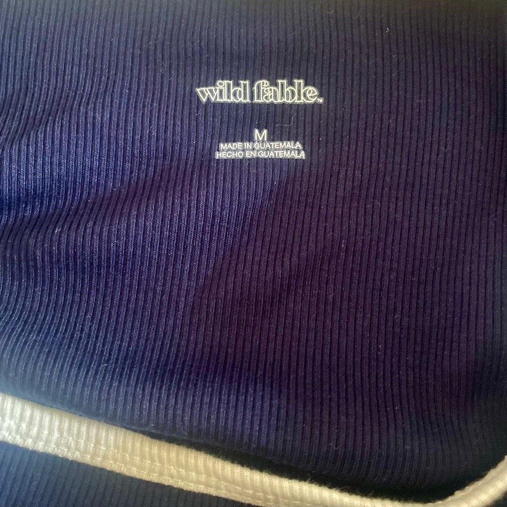 Wild Fable Navy All American Sweetheart Ribbed Ringer Tank Top Womens Medium NEW - Picture 5 of 6